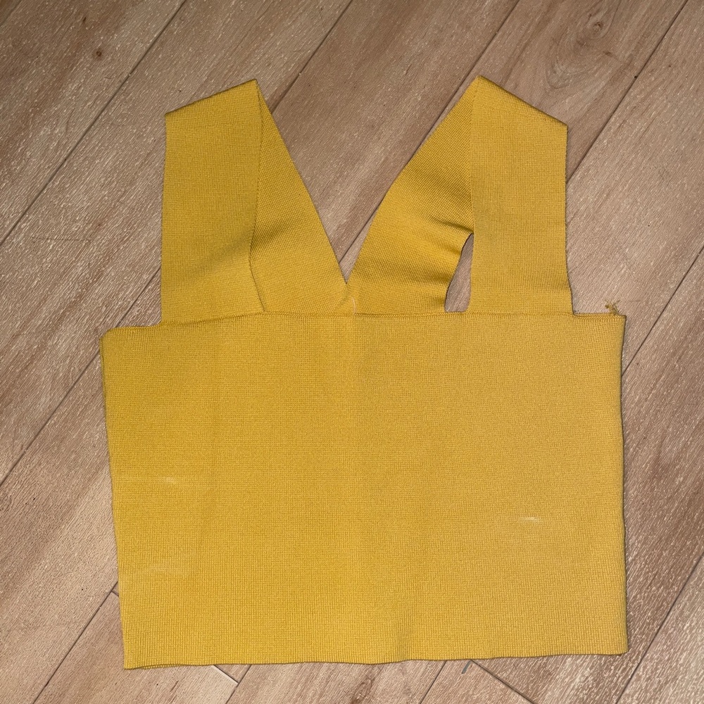 LF Seek the Label mustard yellow bandage top